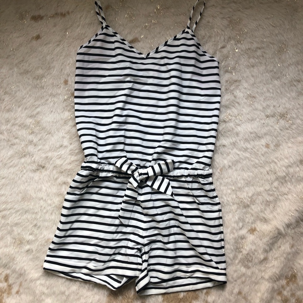 Striped jcrew romper NWOT